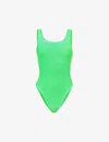 Hunza G Womens Lime Nile Square-neck Swimsuit In Lime