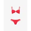 Hunza G Womens Red Red Loretta Check-print Bikini Set