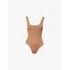 Hunza G Womens Metallic Coco Square-neck Seersucker Swimsuit In Brown