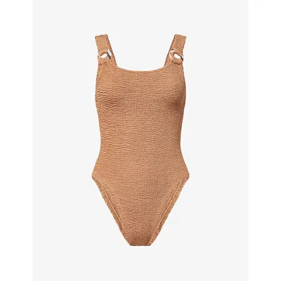 Hunza G Domino One Piece In Metallic Cocoa