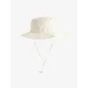 Hunza G Womens Toggle-detail Chin-strap Woven Bucket Hat Off-whit In White