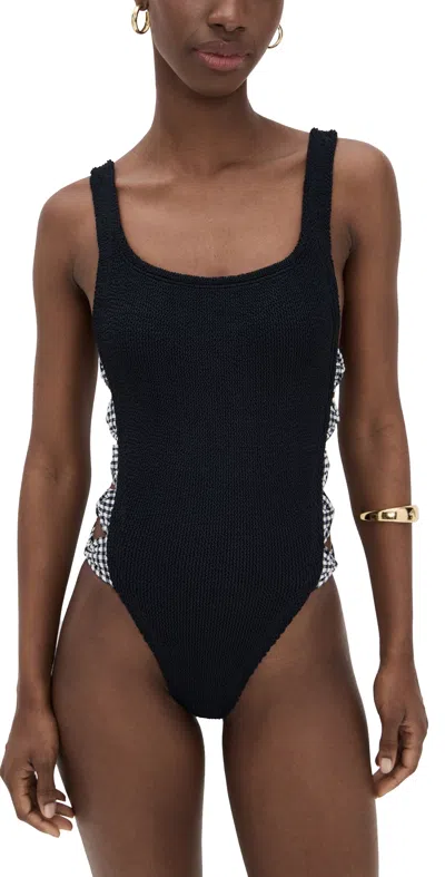 HUNZA G WOMENS ONE PIECE SWIMSUIT BLACK/BLACK