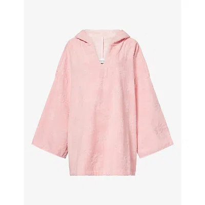 Hunza G Womens Pink Sunny Towelling Cotton Poncho