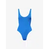 Hunza G Womens Royal Blue Faye Seersucker Swimsuit In Blue