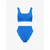 Hunza G Womens Royal Blue Patricia Crinkled Bikin In Blue