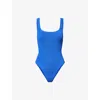 Hunza G Womens  Square Neck Swimsuit In Blue