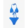 Hunza G Womens Royal Blue Tammy Triangle Bikini Set