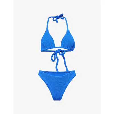 Hunza G Womens Royal Blue Tammy Triangle Bikini Set