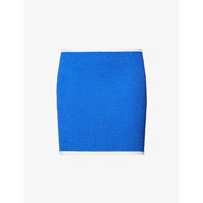 Hunza G Womens  Original Crinkle™ Devyn Swim Skirt/tube Top In Blue
