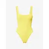 Hunza G Womens Sunflower Square Neck Swimsuit In Yellow