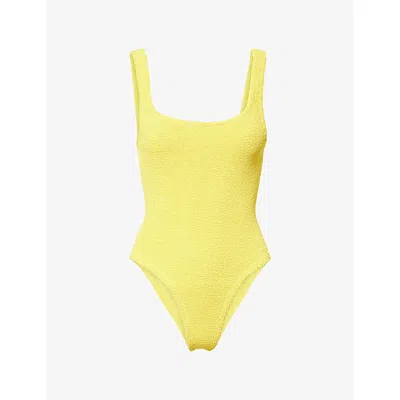 Hunza G Womens Sunflower Square Neck Swimsuit In Yellow