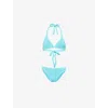 Hunza G Womens Tammy Triangle Bikini Set Aqua