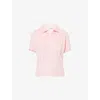 Hunza G Womens Pink Towelling Short-sleeves Cotton-jersey Polo Shirt