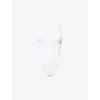 Hunza G Womens White Domino Pearly-hoops Seersucker Swimsuit In White