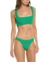 Hunza G High-cut Leg Scoop Back Square Neckline In Green