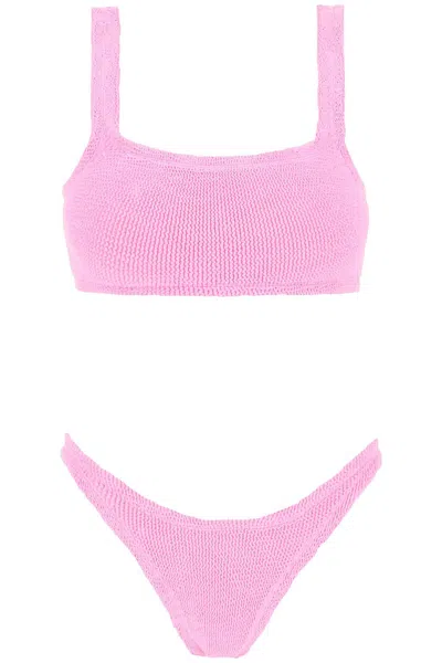 Hunza G Xandra Seersucker-weave Bikini In Pink
