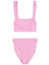 Hunza G Square Neckline High-cut Leg Textured Fabric Bikini