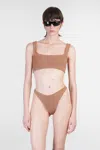 Hunza G Xandra Bikini Beachwear In Bronze Polyamide