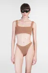Hunza G Xandra Bikini Beachwear In Bronze Polyamide