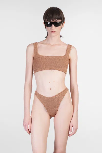 Hunza G Xandra Bikini Beachwear In Bronze Polyamide
