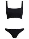 Hunza G Xandra Crinkle Sleeveless Bikini In Black
