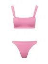 Hunza G Xandra Crinkle Bikini Set In Bubblegum