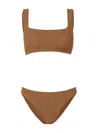 Hunza G Xandra Bikini Cocoa Metallic In Brown