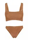 Hunza G Xandra Bikini Metallic Cocoa In Brown