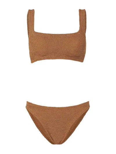 Hunza G Xandra Bikini Metallic Cocoa In Brown