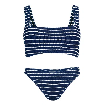 Hunza G Xandra Bikini Navy/white In Blue