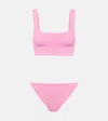 Hunza G Xandra Crinkle Bikini Set In Pink