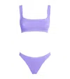 Hunza G Xandra Square Neckline Bikini Set In Purple