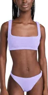 Hunza G Xandra Square Neckline Bikini Set In Lilac