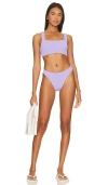 Hunza G Xandra Square Neckline Bikini Set In Lilac