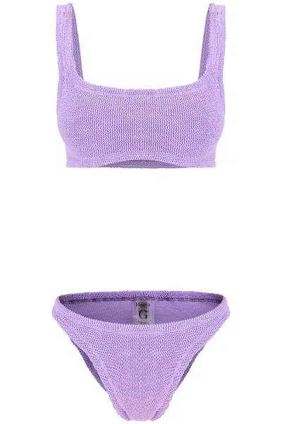 Hunza G Purple Cropped Xandra Bikini In Purple-lt