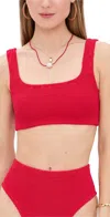 Hunza G Patricia Seersucker Bikini In Red