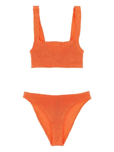 Hunza G Xandra Crinkle Seamless Bikini In Orange