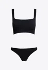 Hunza G Xandra Crinkle Sleeveless Bikini In Black