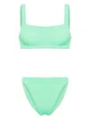 Hunza G 'xandra' Green Bikini With Fixed Straps In Green