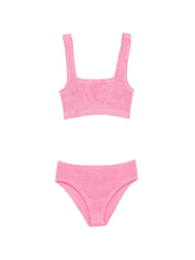 Hunza G Xandra Crinkled-finish Bikini In Pink