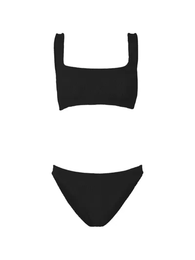 Hunza G Xandra Crinkle-effect Bikini In Black