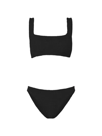 Hunza G Xandra Crinkle-effect Bikini In Black