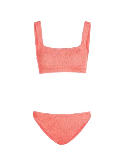 Hunza G Xandra Crinkle-effect Bikini In Orange