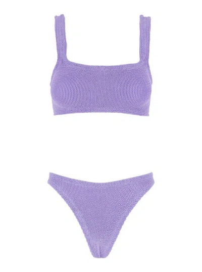 Hunza G 'xandra' Lilac Bikini With Square Neckline In Elasticized Fabric Woman In Purple