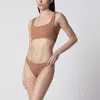 Hunza G Xandra Metallic Cocoa Two-piece Bikini In Brown