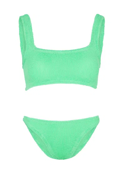 Hunza G Xandra Seersucker Bikini In Green