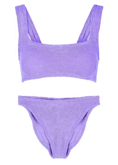 Hunza G Xandra Seersucker Bikini In Purple