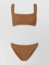Hunza G Xandra Square Neckline Bikini Bottoms In Brown