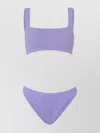 Hunza G Xandra Square Neckline Bikini Set In Lilac