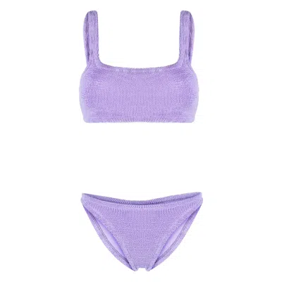 Hunza G Xandra Textured Bikini Set In Blue